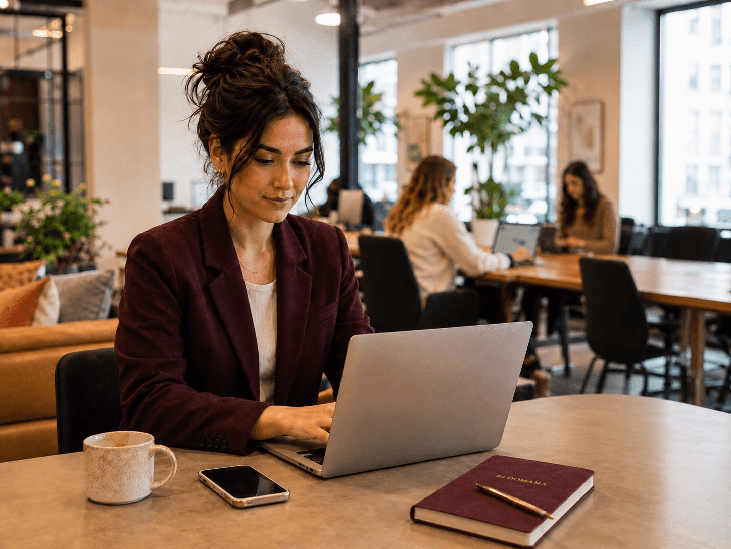 Freelance événementielle en croissance dans un coworking